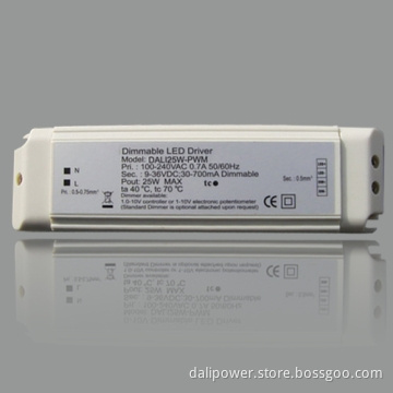 25W PWM Dimmable LED Driver 0-10V  50-60HZ driver